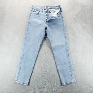 Levis Jeans Womens 28 Blue Wedgie Straight Button Fly Light Wash Comfort